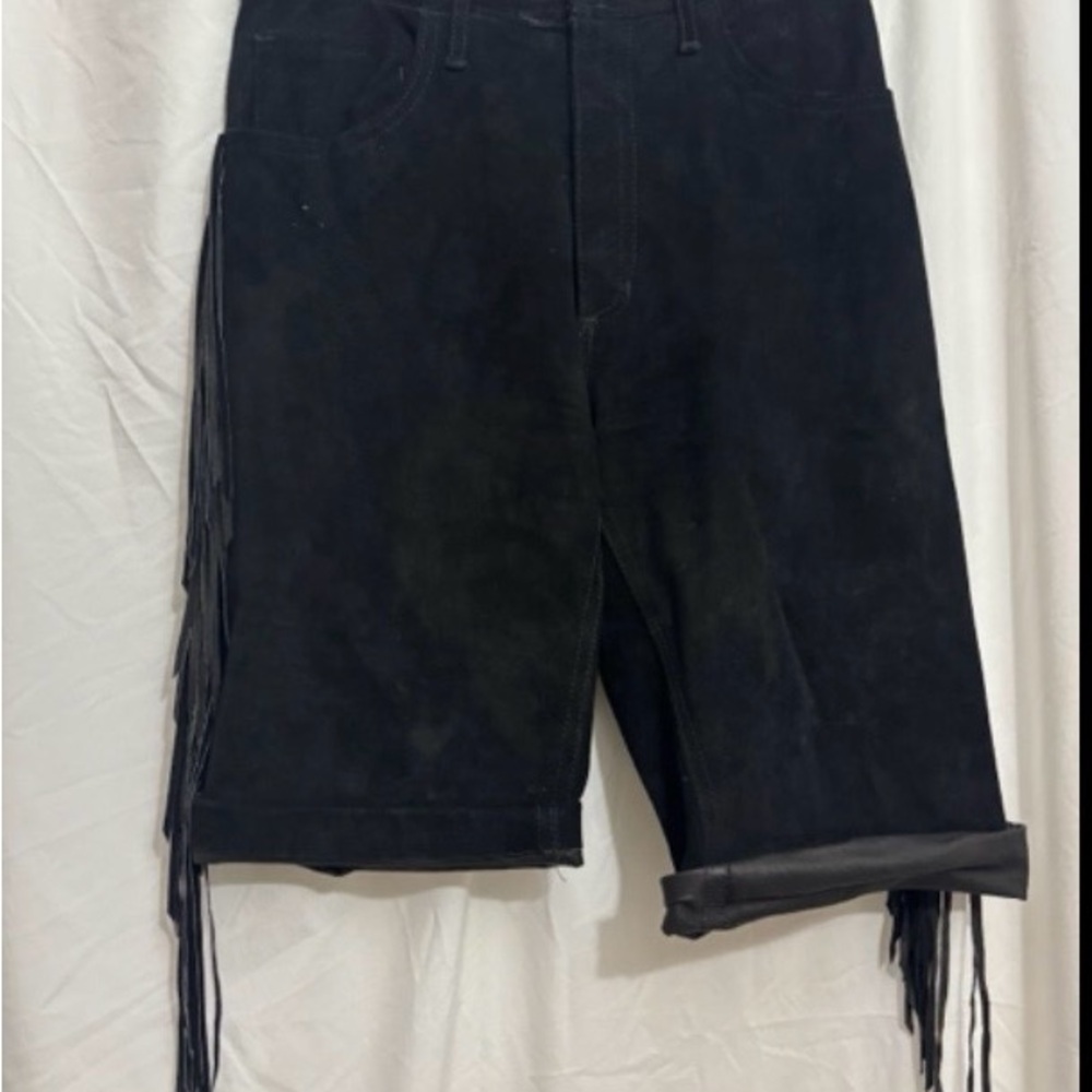 Men's Black Fringe Jean Shorts